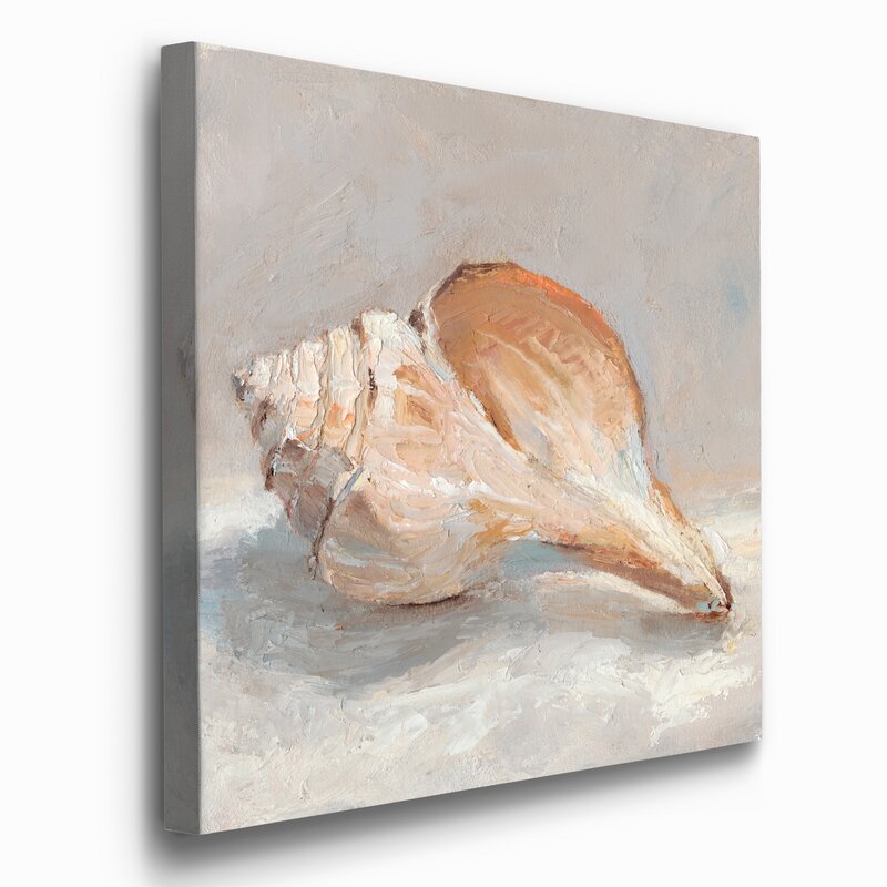 Elegant Impressionist Oil Painting of a Seashell for Coastal Home Decor
