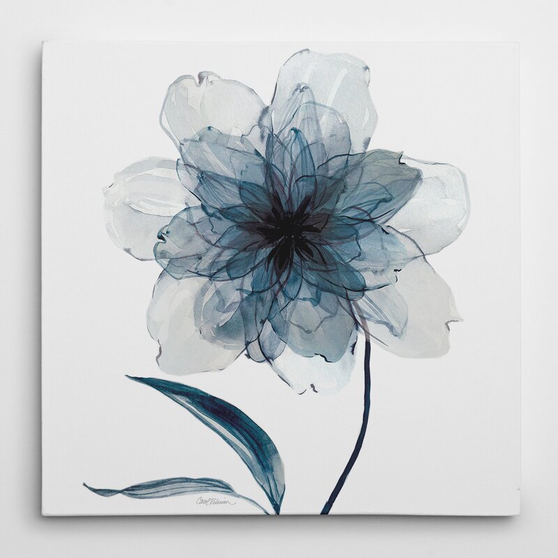 Elegant Indigo Floral Oil Painting for Modern Home Decor
