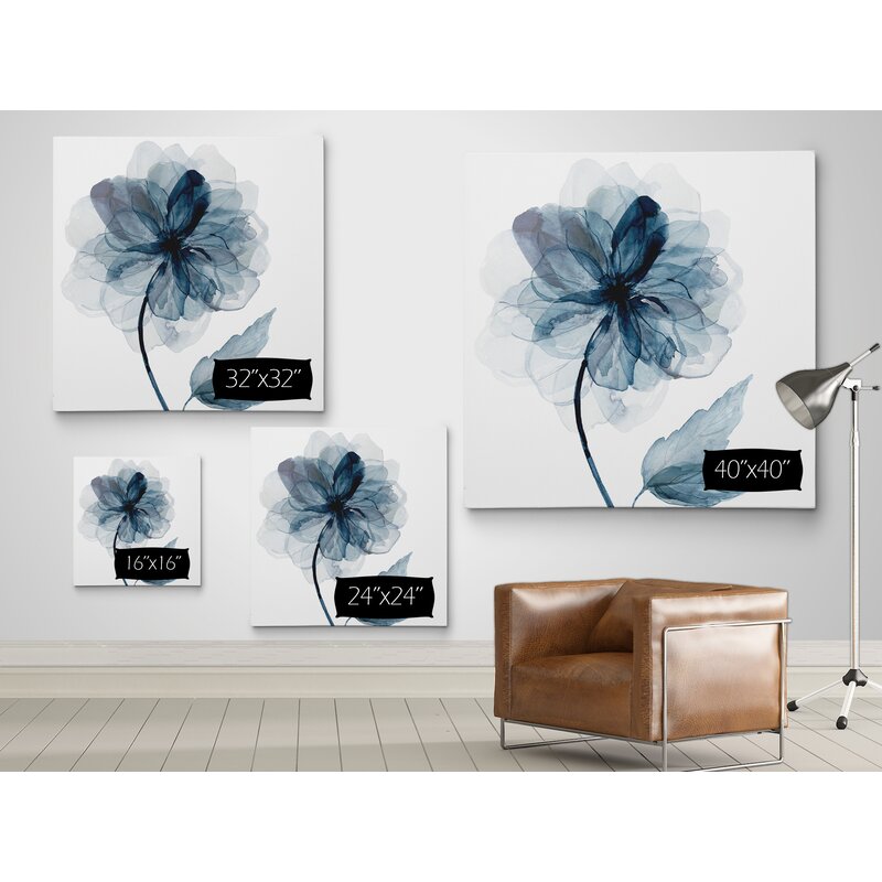 Elegant Blue Floral Oil Painting for Modern Home Decor