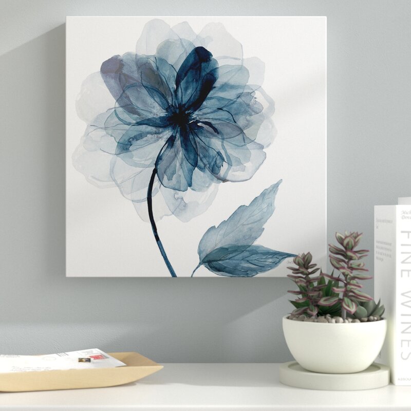 Elegant Blue Floral Oil Painting for Modern Home Decor