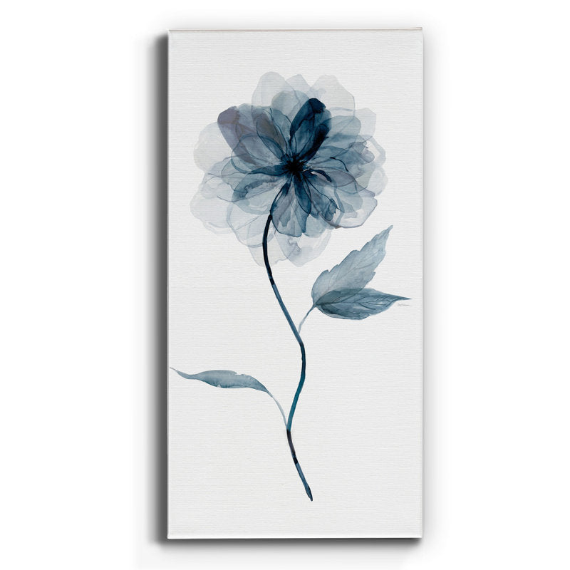 Elegant Indigo Floral Art for Home Decor - Contemporary Blue Flower Painting