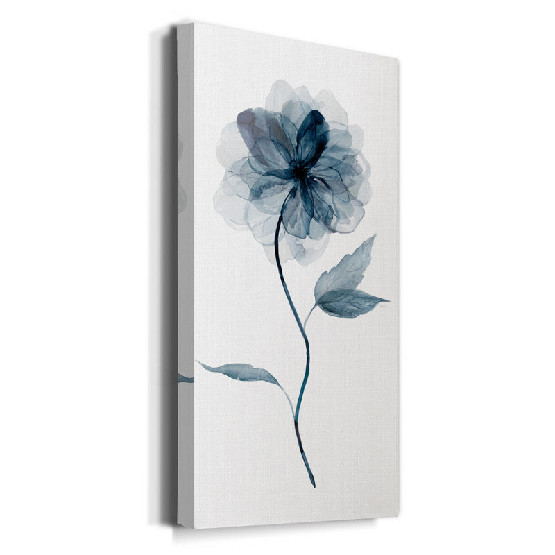 Elegant Indigo Floral Art for Home Decor - Contemporary Blue Flower Painting