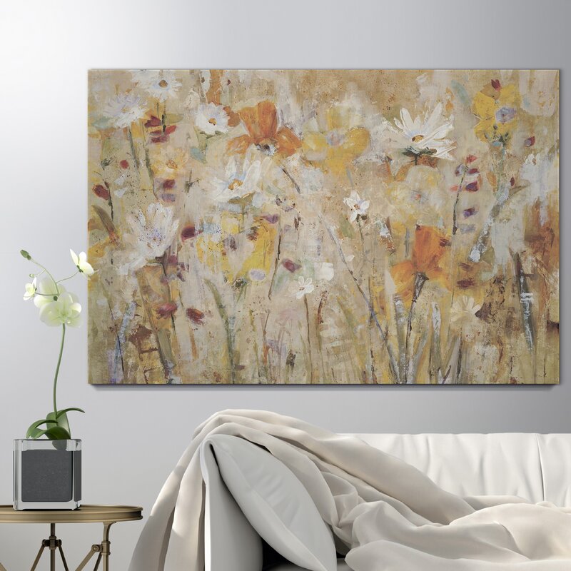 Vibrant Floral Harmony: Bright Oil Painting of Blossoms and Nature