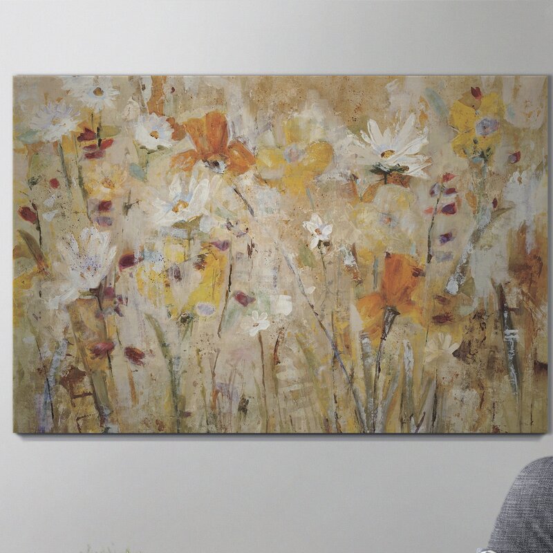 Vibrant Floral Harmony: Bright Oil Painting of Blossoms and Nature