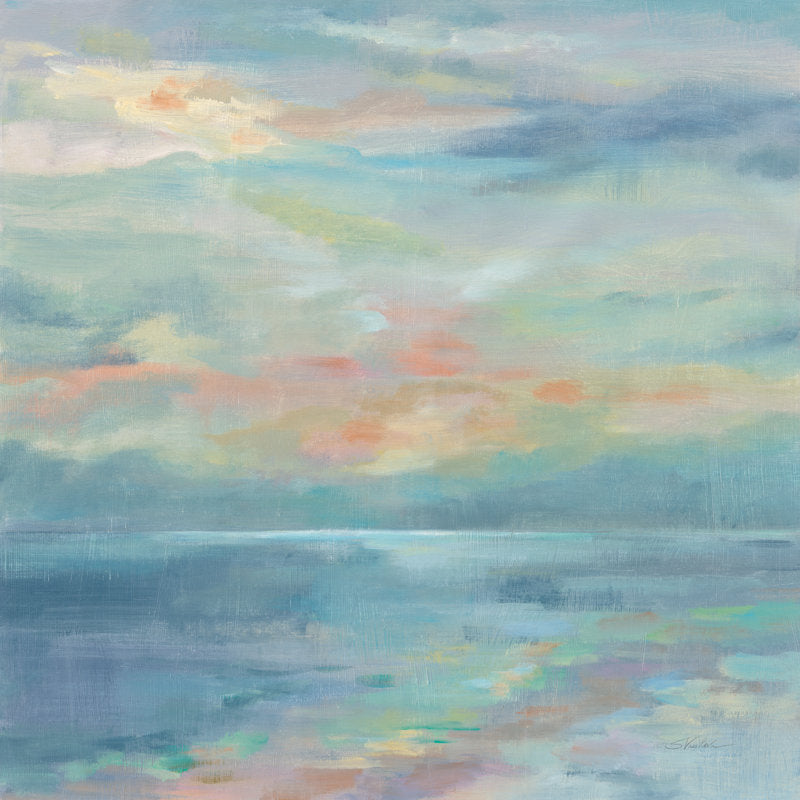 Tranquil Coastal Sunrise Oil Painting