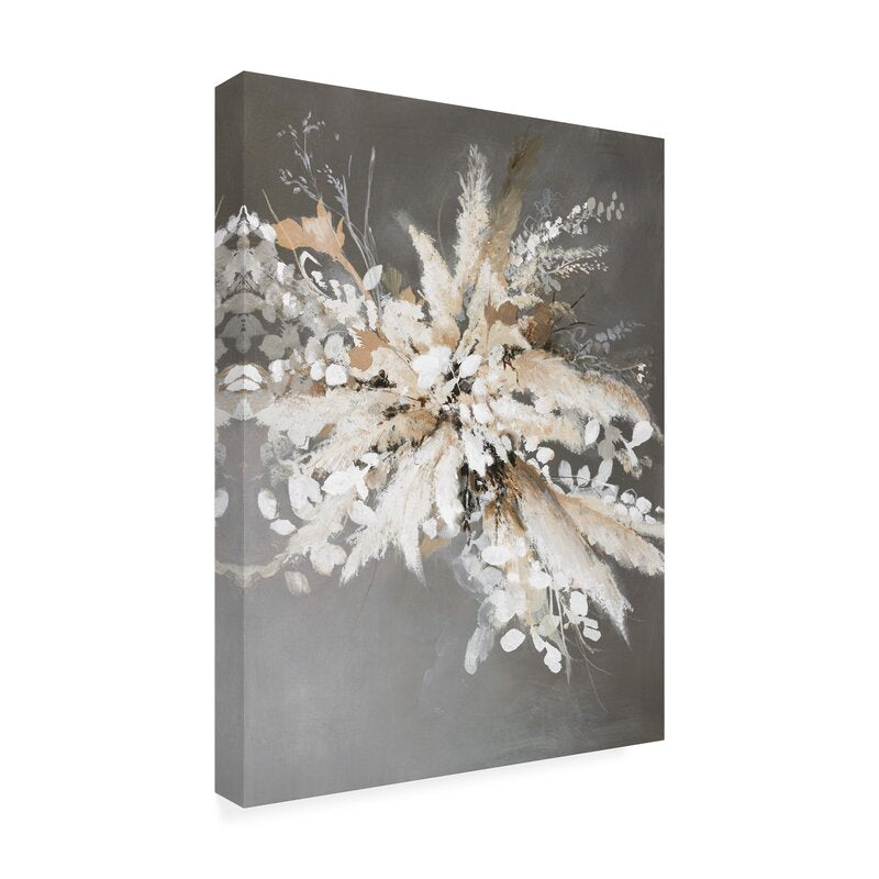 Elegant Neutral Leaves Oil Painting for Modern Home Decor