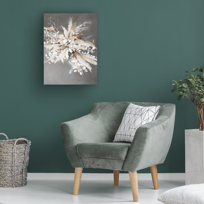Elegant Neutral Leaves Oil Painting for Modern Home Decor