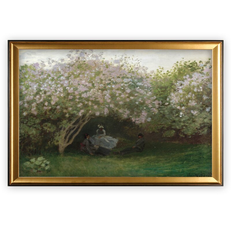 Claude Monet Lilacs Under Gray Skies - Beautiful Floral Oil Painting