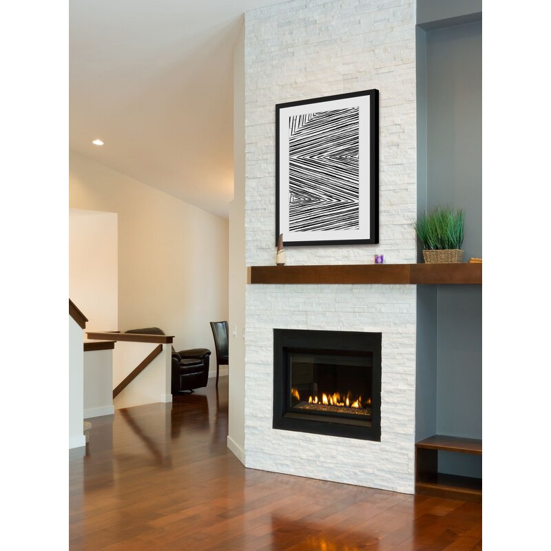 Dynamic Black and White Linear Abstract Oil Painting for Modern Home Decor