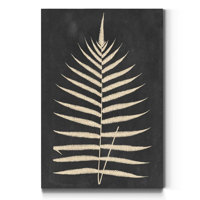 Elegant White Fern Oil Painting for Modern Home Décor and Nature Lovers