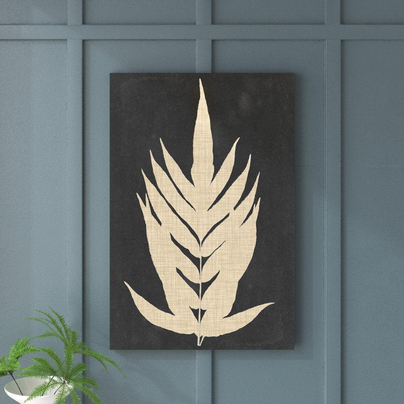 Elegant Linen Fern Oil Painting for Modern Home Decor and Art Collection