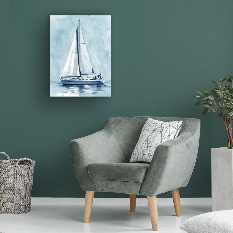 Serene Sailboat Adventure - Coastal Oil Painting