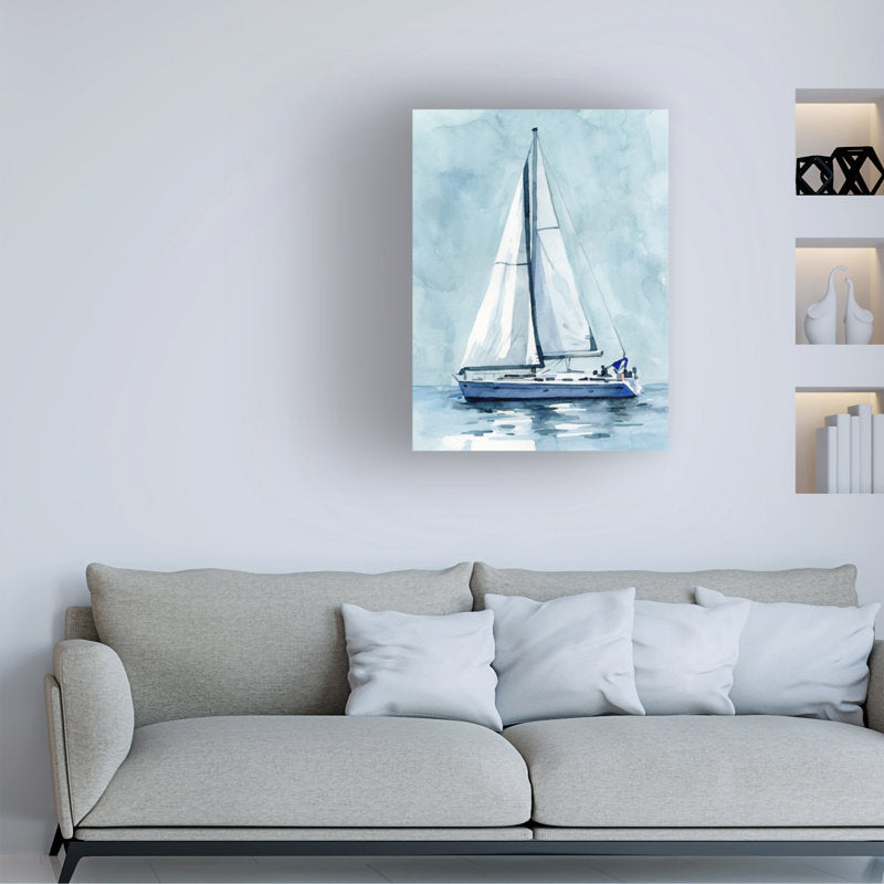 Serene Sailboat Adventure - Coastal Oil Painting