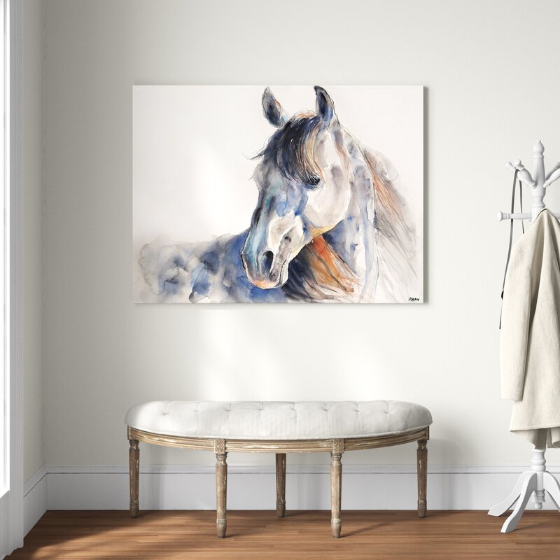 Majestic Horse Portrait - Serene Equine Oil Painting Art Print