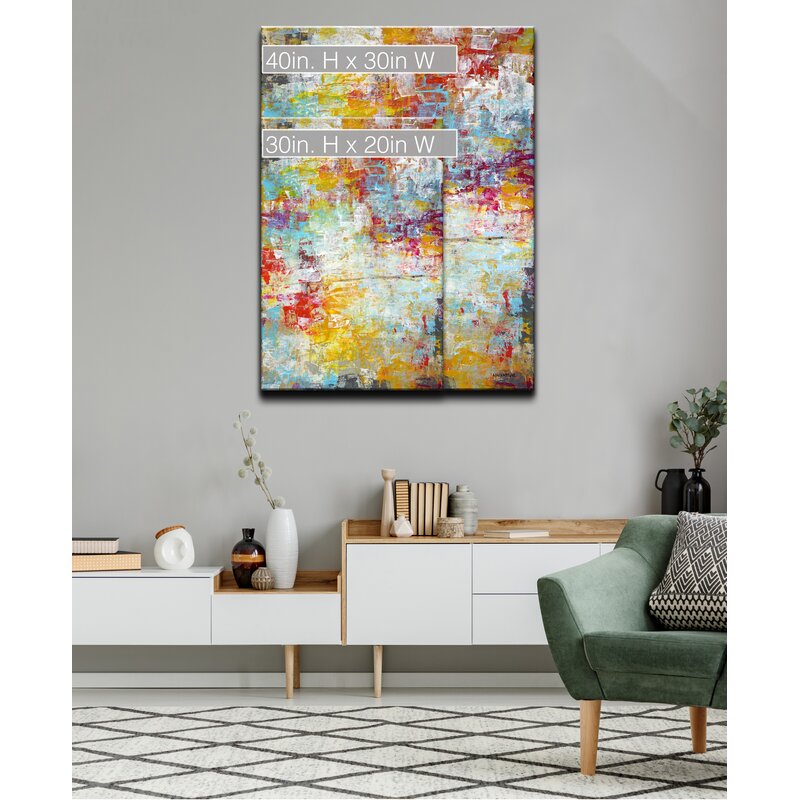 Vibrant Abstract Oil Painting for Home Decor - Mardi Gras Inspired Artwork