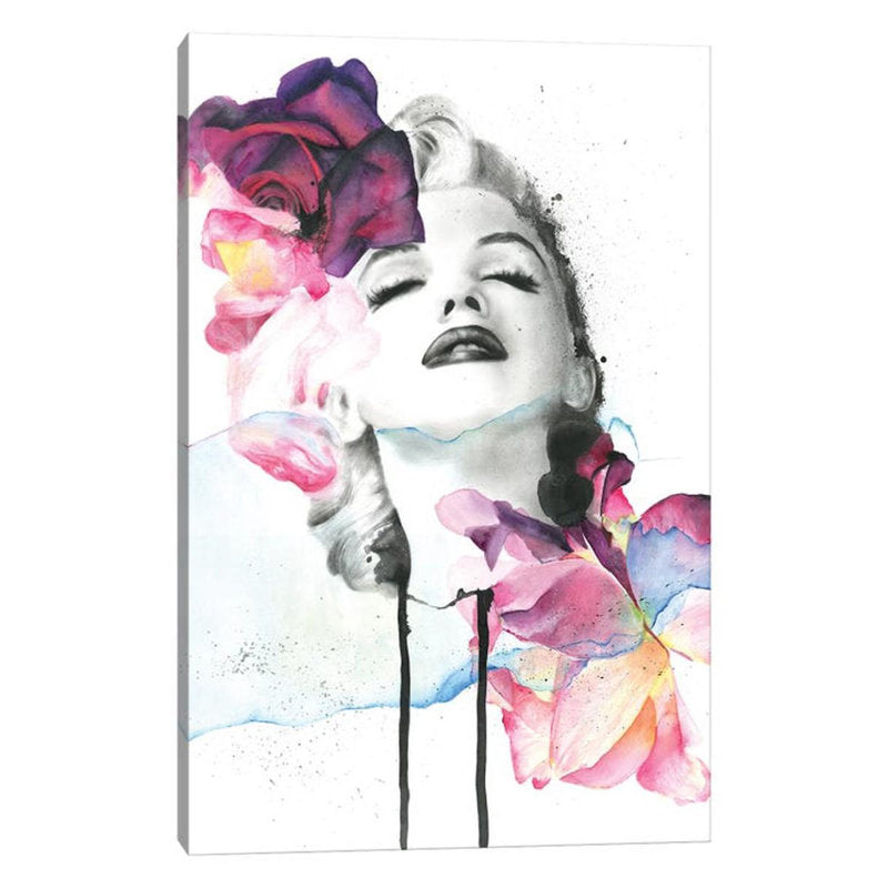 Marilyn Monroe Floral Canvas Art – Stylish Wall Decor for Living Room or Bedroom