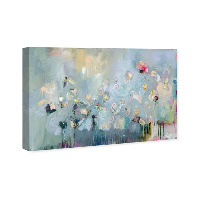 Modern Floral Beauty in Pink - Abstract Oil Painting for Elegant Home Decor