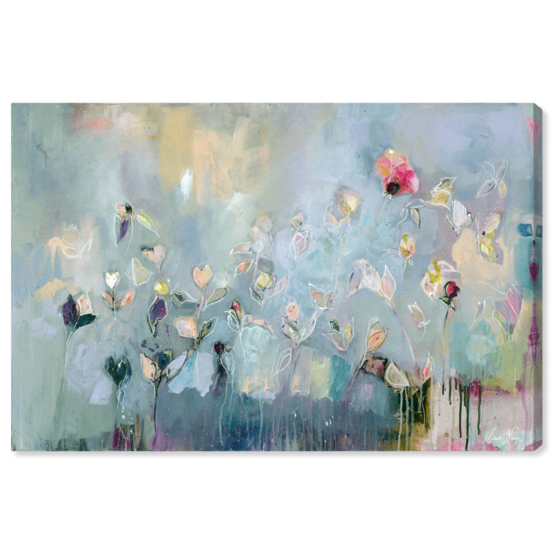 Modern Floral Beauty in Pink - Abstract Oil Painting for Elegant Home Decor