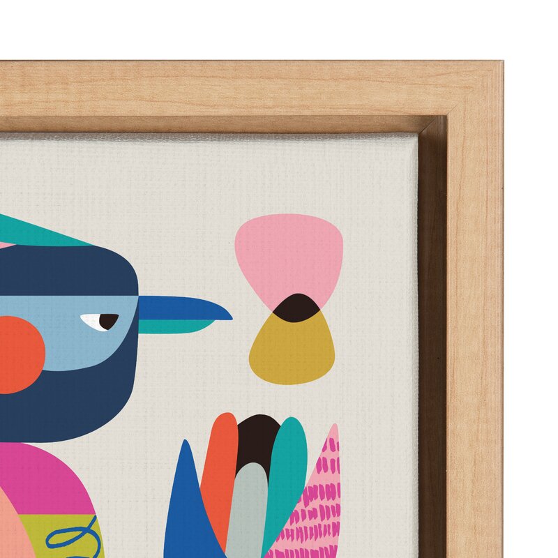 Colorful Mid Century Modern Kookaburra Oil Painting