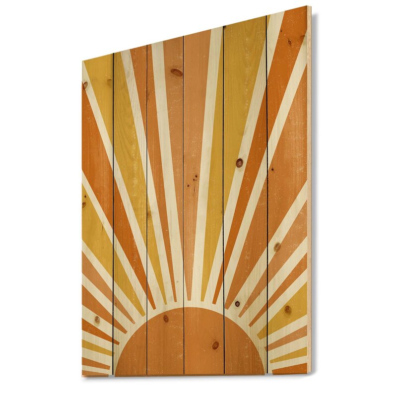 Vibrant Orange Sunburst Oil Painting for Bright and Minimalist Home Décor