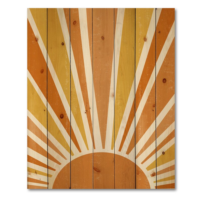 Vibrant Orange Sunburst Oil Painting for Bright and Minimalist Home Décor