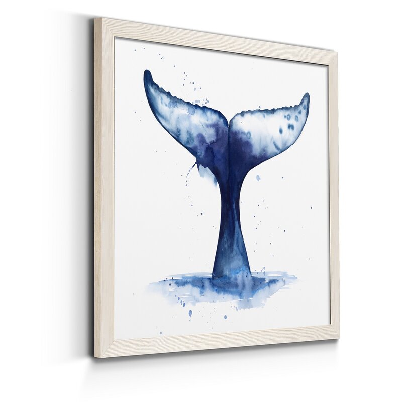 Whale Tail Abstract Oil Painting for Coastal Home Decor