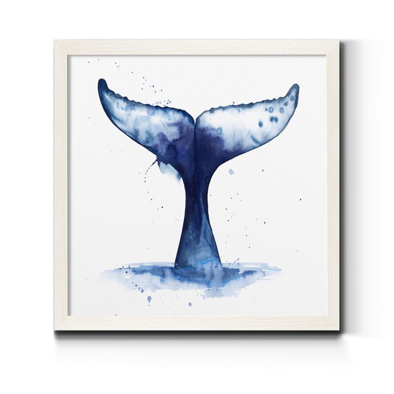Whale Tail Abstract Oil Painting for Coastal Home Decor
