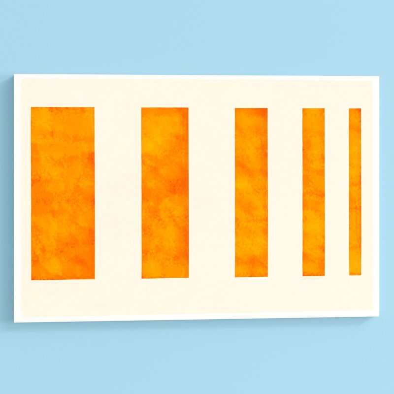 Vibrant Orange Modern Art Painting for Contemporary Home Decor