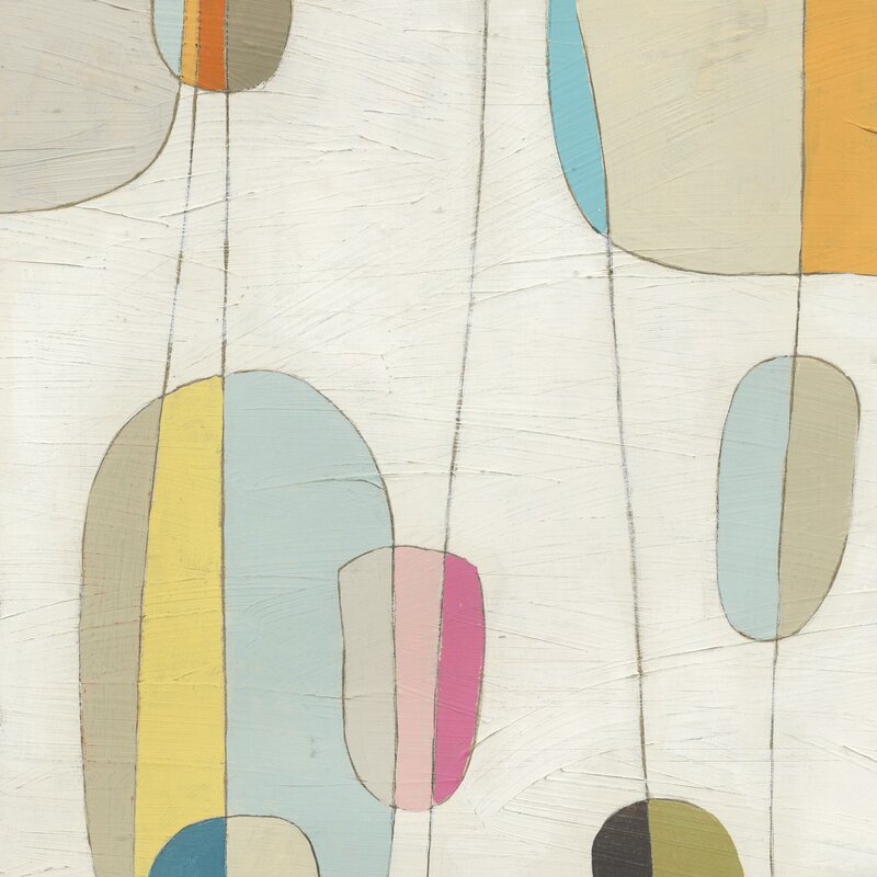Abstract Oil Painting with Colorful Geometric Shapes