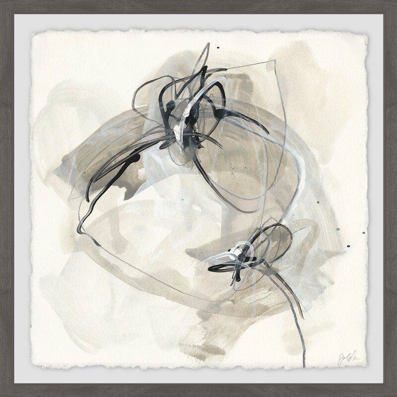 Elegant Monochrome Abstract Oil Painting for Modern Home Decor