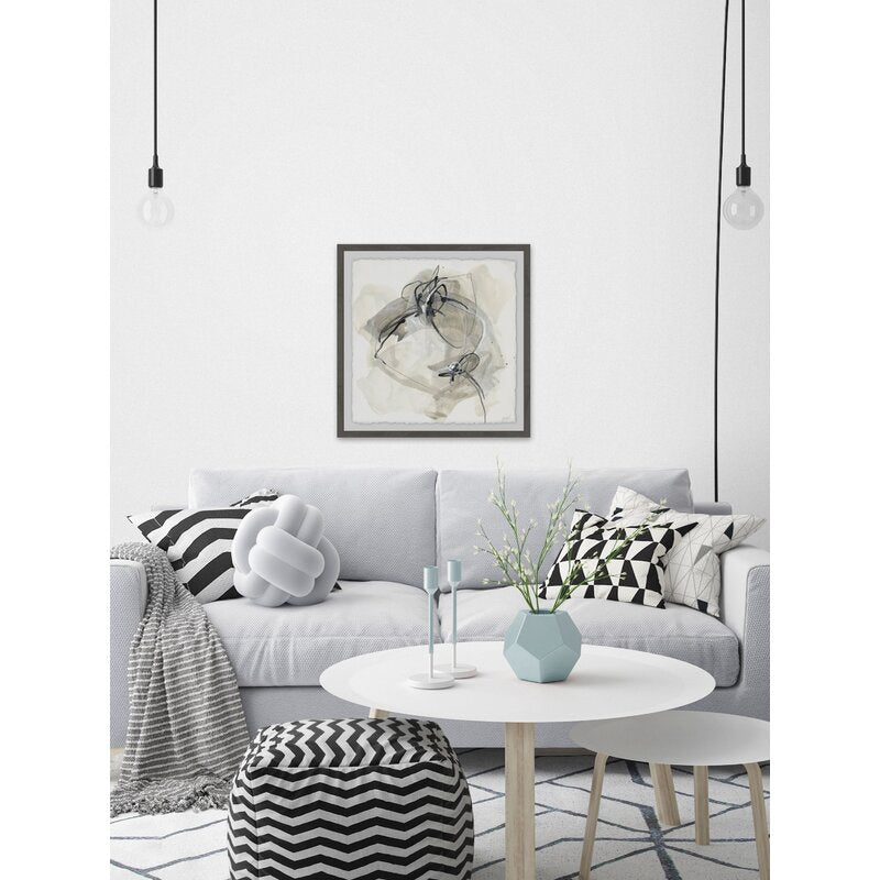 Elegant Monochrome Abstract Oil Painting for Modern Home Decor