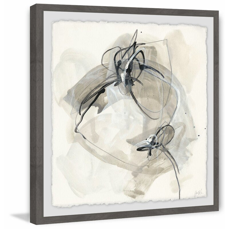 Elegant Monochrome Abstract Oil Painting for Modern Home Decor