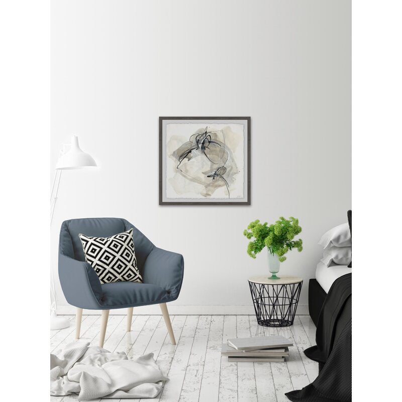 Elegant Monochrome Abstract Oil Painting for Modern Home Decor