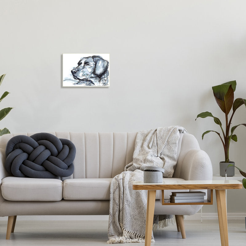 Abstract Monochrome Dog Portrait | Elegant Watercolor Art Print