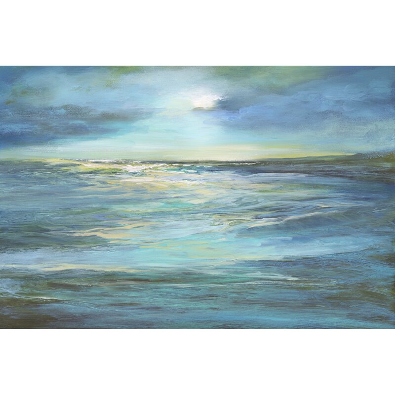 Serene Moonlight Reef Oil Painting for Coastal Home Decor