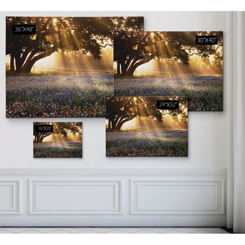 Enchanting Sunrise Over a Colorful Meadow Landscape Oil Painting