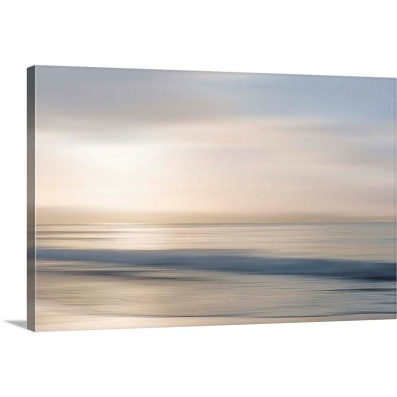 Serene Morning Ocean Waves Oil Painting for Modern Home Decor