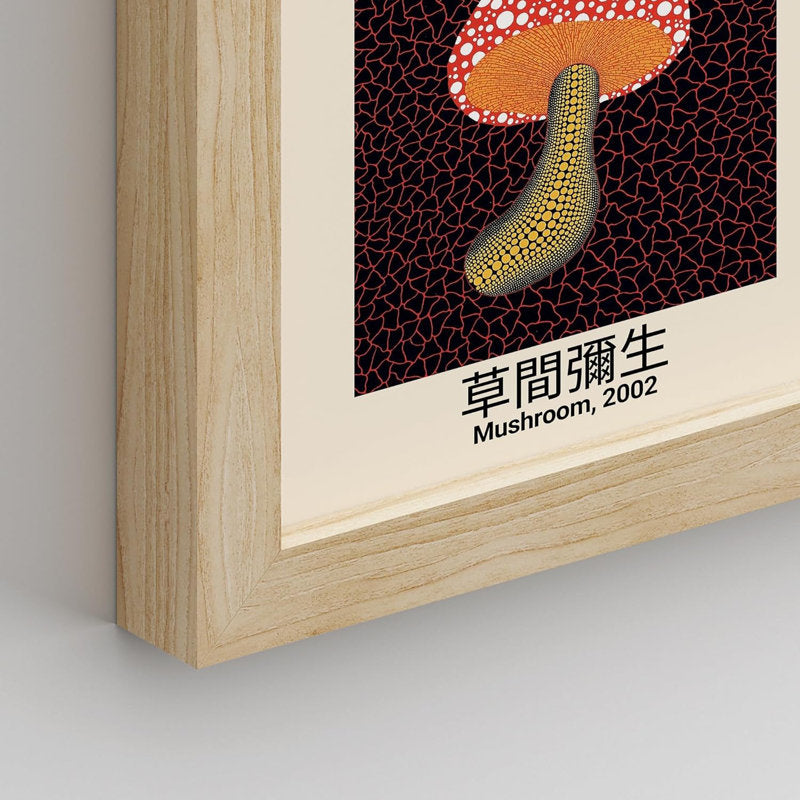 Vibrant Abstract Oil Painting with Mushrooms and Pumpkins