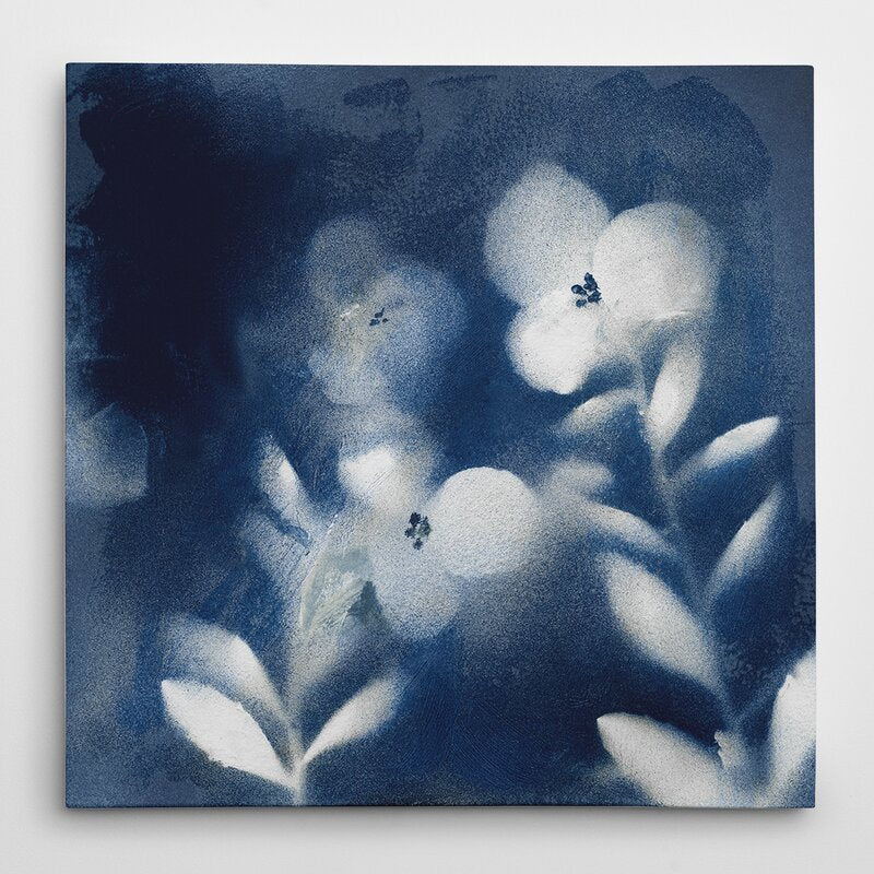Elegant Blue Floral Abstract Oil Painting for Modern Home Decor