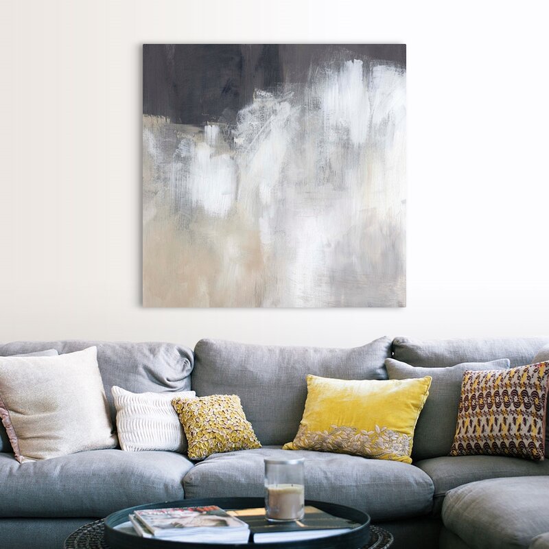 Serene Neutral Abstract Oil Painting for Modern Home Decor