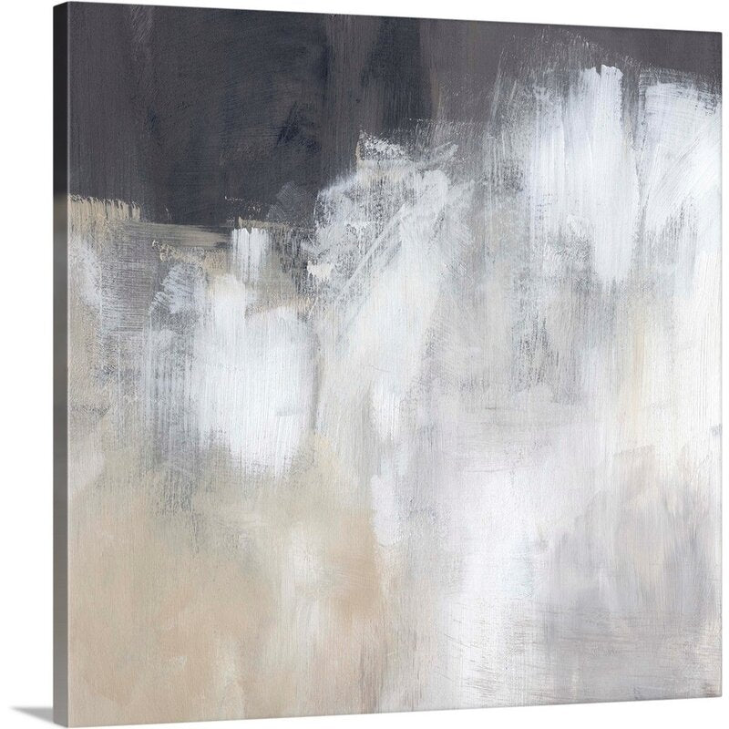 Serene Neutral Abstract Oil Painting for Modern Home Decor