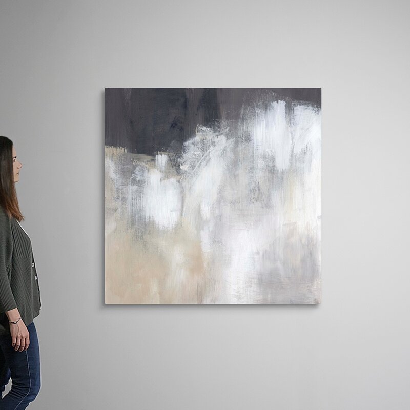 Serene Neutral Abstract Oil Painting for Modern Home Decor