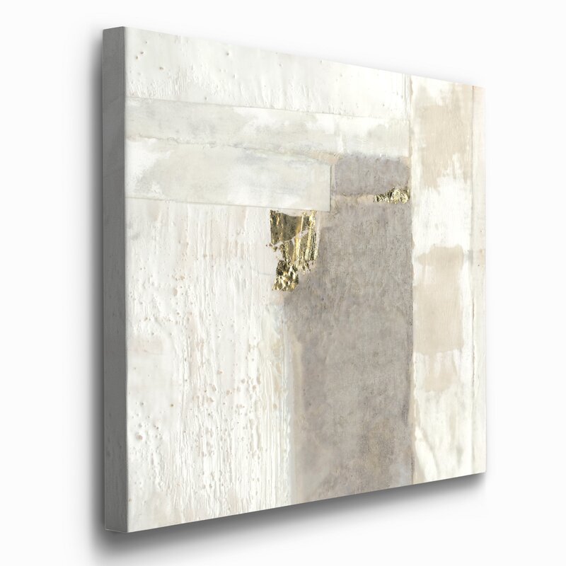 Elegant Neutral Gold Abstract Oil Painting for Modern Home Decor