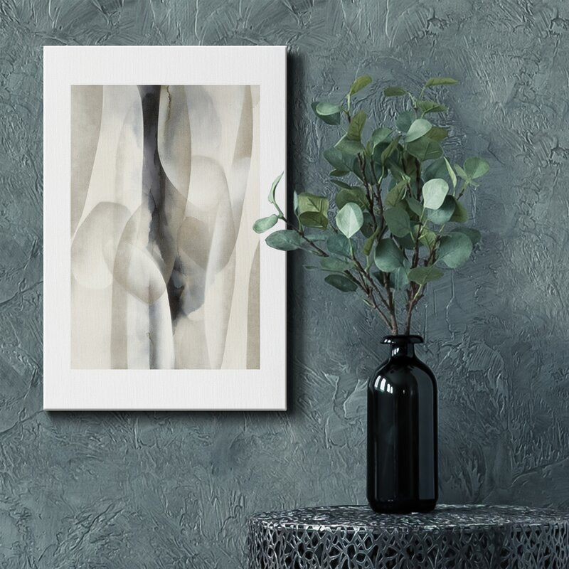 Abstract Night Drive Oil Painting in Soft Monochrome Tones for Modern Home Decor