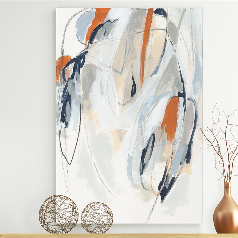 Abstract Fluidity in Oil: Modern Art with Soft Pastels and Dynamic Lines