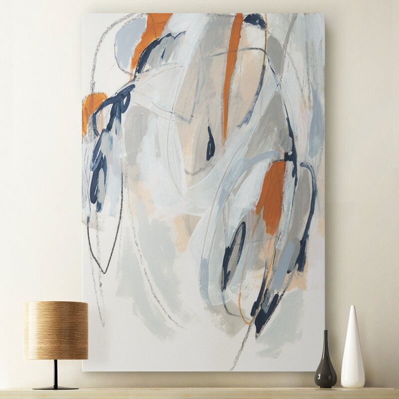 Abstract Fluidity in Oil: Modern Art with Soft Pastels and Dynamic Lines