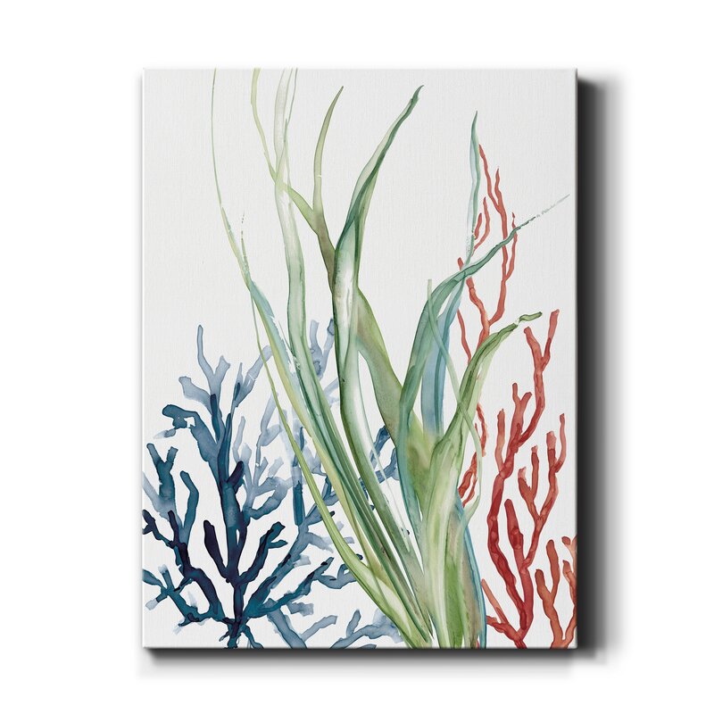 Serene Ocean Garden Abstract Oil Painting for Coastal Home Decor