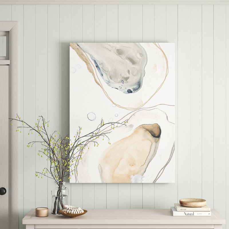 Elegant Ocean Oyster Abstract Art for Coastal Home Decor