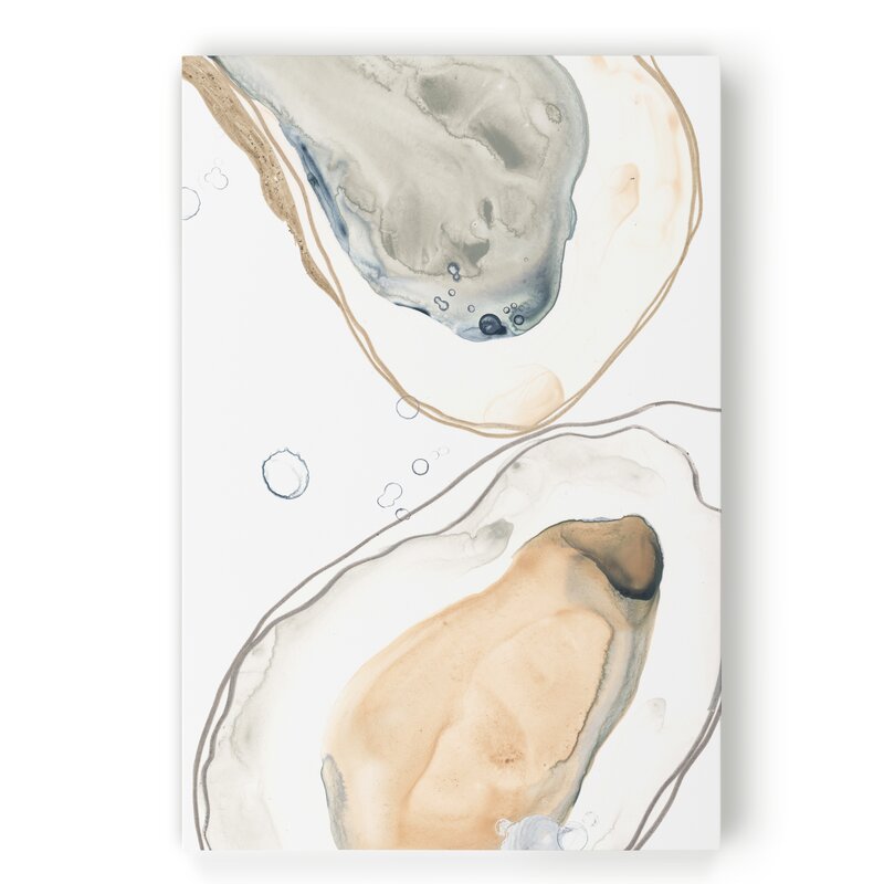 Elegant Ocean Oyster Abstract Art for Coastal Home Decor