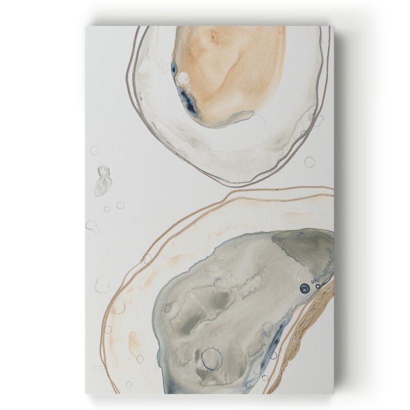 Elegant Ocean-Inspired Oil Painting of Oysters for Nautical Home Decor